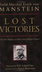 18558 - von Manstein, E. - Lost victories. The war memoirs of Hitler's most brilliant general